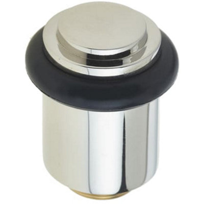 Loops Elegant Polished Nickel Stepped Door Stops - Solid Brass & Rubber Stopper