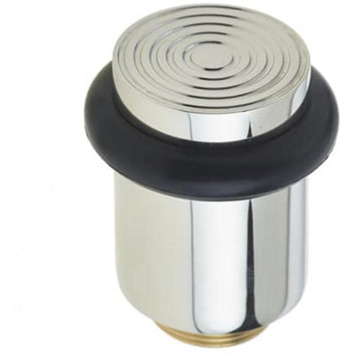 Loops Reeded Solid Brass Door Stops In Polished Nickel FinishSolid Brass & Rubber Stopper from B&Q