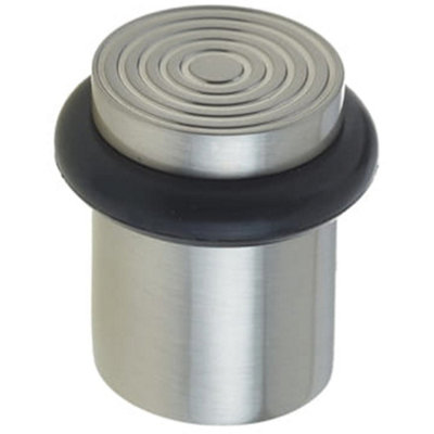 Loops Premium Reeded Door Stops In Satin Nickel FinishSolid Brass & Rubber Stopper from B&Q