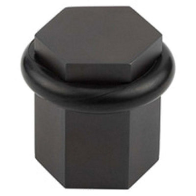 Loops Stylish Hexagonal Floor Mounted Doorstops In Dark Bronze FinishSolid Brass & Rubber Stopper from B&Q