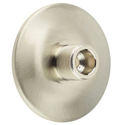 Loops Stylish Chamfered Base Wall Mounted Doorstop In Satin Nickel FinishSolid Brass & Rubber Stopper from B&Q