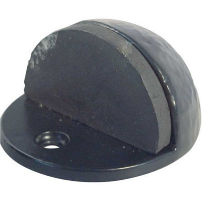 Loops Durable Black Antique Floor Mounted Doorstops44X26mmRubber Stopper Protector from B&Q