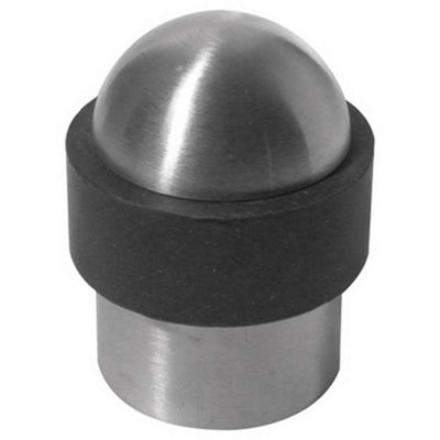 Loops Durable Stainless Steel Floor Mounted Door Stops30X45mm Satin FinishRubber Stopper Protector from B&Q