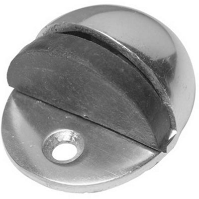 Loops Premium Satin Anodised Aluminium Floor Mounted Door Stops50X40mmRubber Stopper Protector from B&Q