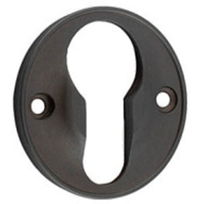 B&Q -  40mm Dark Bronze Euro Profile Escutcheon For Luxury HomesSolid Brass Key Hole Cover