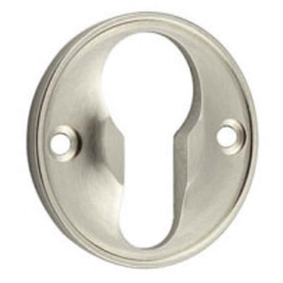 Loops Elegant 40mm Euro Profile Escutcheon In Satin Nickel FinishSolid Brass Key Hole Cover from B&Q