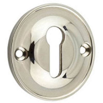 B&Q -  40mm Polished Nickel Keyway Escutcheon For Luxury HomesSolid Brass Key Hole Cover