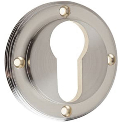 Loops Stylish Euro Profile Escutcheons In Satin Nickel FinishSolid Brass Key Hole Cover from B&Q
