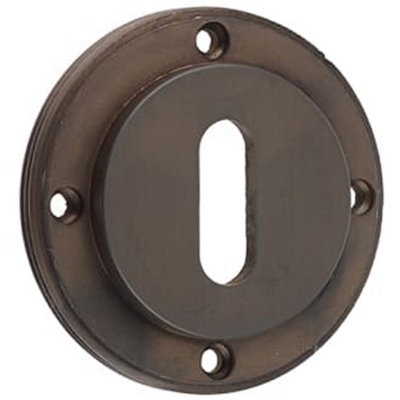 Loops Premium Dark Bronze Standard Keyway Escutcheons With No Rose DesignSolid Brass Key Hole Cover from B&Q