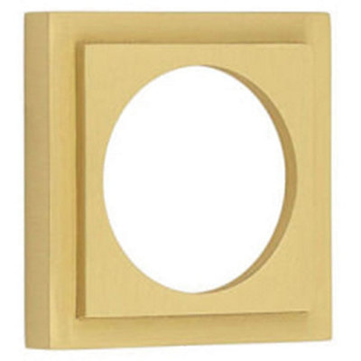 Loops Elegant Stepped Square Outer Rose In Satin Brass For Luxurious EscutcheonsSolid Brass Key Hole Cover from B&Q