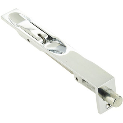 Loops High-Quality Brass Lever Action Flushbolts 150X20mm In Polished Chrome Finish from B&Q