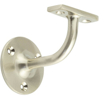 Loops Satin Nickel Zinc Handrail Brackets63mm For Maximum SupportStair Bannister Holder from B&Q