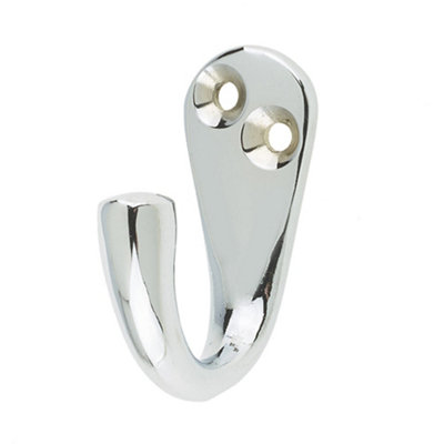 B&Q -  Polished Chrome Single Robe Hook For Stylish OrganizationWall Mounted Clothing Hook