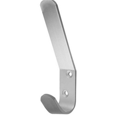 B&Q -  Stylish 125mm Satin Anodised Aluminium Hat And Coat Hook For HomeWall Mounted Clothing Hook