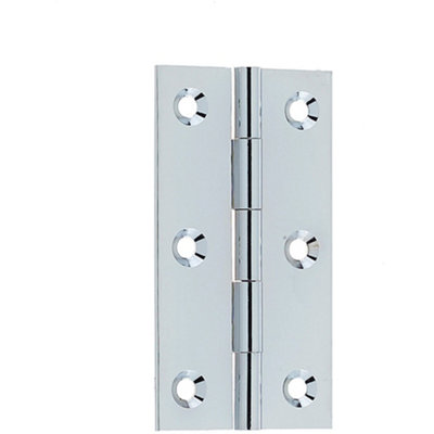 Loops Premium Polished Chrome Plain Butt Hinge 76X42X1.5mm For Smooth OperationDoor Hinges from B&Q