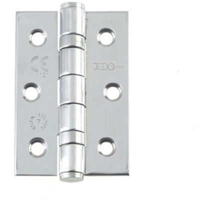 Loops Premium Stainless Steel Grade 7 Ball Bearing Hinge 76mm X 50mm Polished FinishDoor Hinges from B&Q