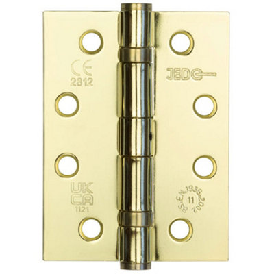 Loops Durable Grade 11 Electro Brassed Steel Ball Bearing Hinge 102X76mm For Heavy-Duty DoorsDoor Hinges from B&Q