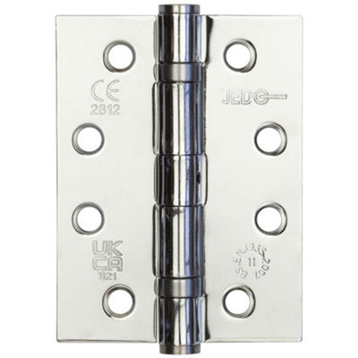 Loops Durable Grade 11 Polished Chrome Steel Ball Bearing Hinge 102X76mm For Heavy-Duty DoorsDoor Hinges from B&Q