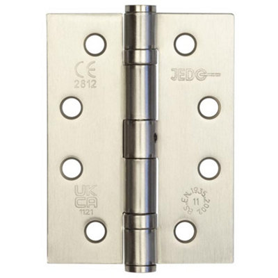 Loops Durable Grade 11 Satin Nickel Steel Ball Bearing Hinge 102X76mm For Heavy-Duty DoorsDoor Hinges from B&Q