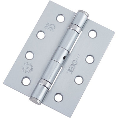 Loops Durable Grade 11 Satin Chrome Steel Ball Bearing Hinge 102X76mm For Heavy-Duty DoorsDoor Hinges from B&Q