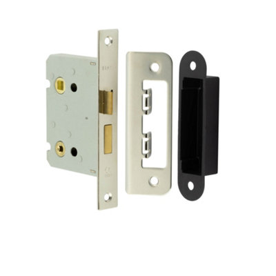 Loops Premium Bathroom Locks With Square Forend And Radiused Strike Plate In Nickel Finish 76mmDoor Lock