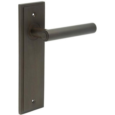Loops Elegant Dark Bronze Door Handle Latch Backplate For Premium Home DecorSolid Brass Interior Lever