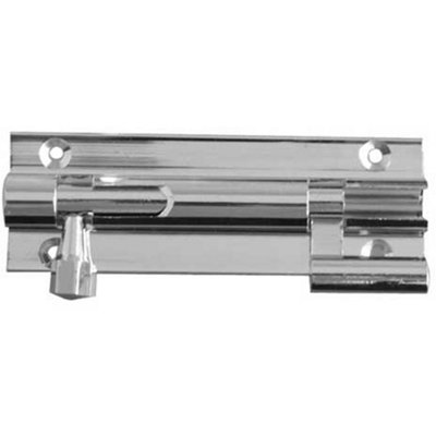 Loops Premium Brass Necked Barrel Bolts 152X25mm In Polished Chrome FinishDoor Bolt from B&Q