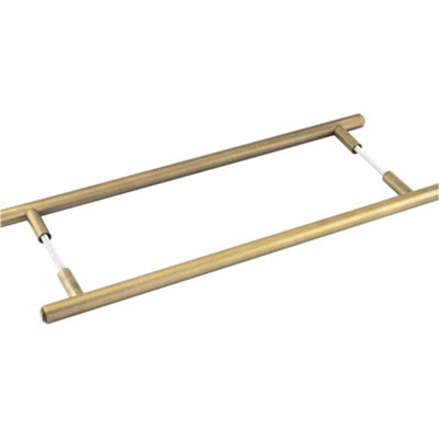 Loops Antique Brass Pull Handle 425mm Back To Back Design For Stylish InteriorsDoor Handle from B&Q