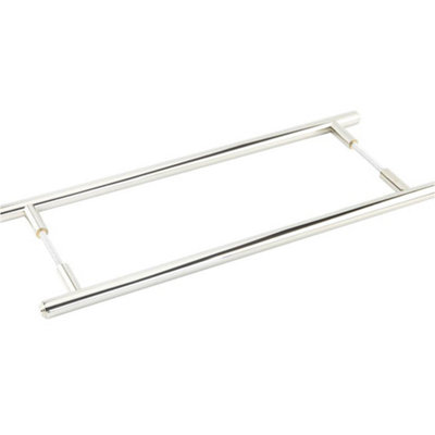 Loops Stylish 425mm Back To Back Polished Nickel Pull Handle For Modern InteriorsDoor Handle from B&Q