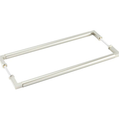 Loops Satin Nickel Pull Handle 425mm Back To Back For Modern CabinetsDoor Handle from B&Q