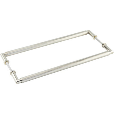 Loops Elegant Solid Brass Pull Handle 425mm In Polished Nickel FinishDoor Handle from B&Q