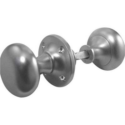 Loops Elegant 50mm Satin Chrome Mushroom Rim Door Knob For Timeless Style from B&Q