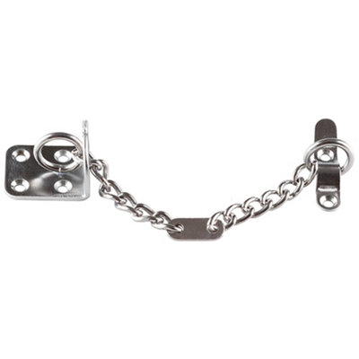 B&Q -  Premium Heavy Duty Security Door Chains 200mm In Satin Chrome FinishDoor Guard