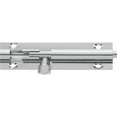 Loops Premium Brass Heavy-Duty Straight Barrel Bolts 152X38mm In Polished Chrome FinishDoor Bolt from B&Q