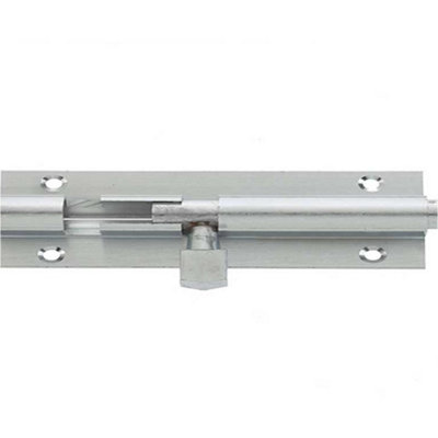 Loops Premium Brass Heavy Straight Barrel Bolts 200X38mm In Satin Chrome FinishDoor Bolt from B&Q