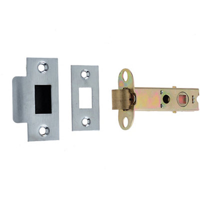 Loops High-Quality Double Sprung Tubular Latches 150mm In Polished Brass And Satin Chrome Finish from B&Q