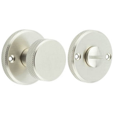 Loops Elegant Satin Nickel Knurled Turn & Release For Luxury DoorsDoor Handle from B&Q