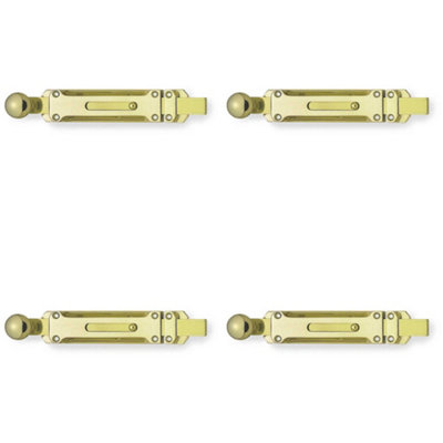 Loops 4 Pack Premium Polished Brass Architectural Door Bolts For Enhanced SecurityDoor Bolt Lock from B&Q