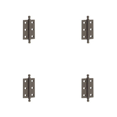 Loops 4 Pack Elegant Finial Hinge 50X35mm For Cabinet Doors - Solid Brass - Door Hinges Dark/Bronze