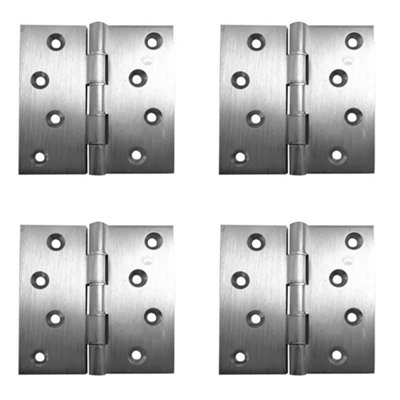 Loops 4 Pack High-Quality Satin Chrome Projection Hinge 102X125X3.5mm For Durable InstallationDoor Hinges from B&Q