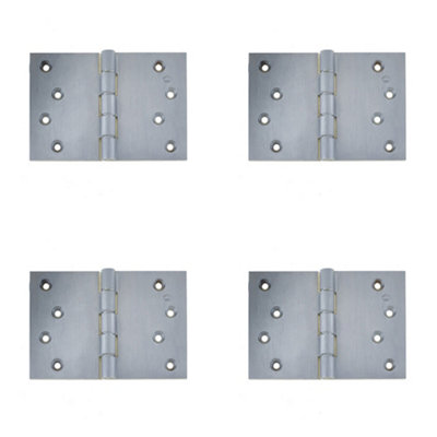 Loops 4 Pack High-Quality Satin Chrome Projection Hinge 102X151X3.5mm For Smooth OperationDoor Hinges from B&Q