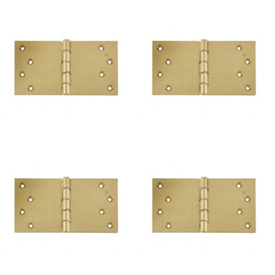 Loops 4 Pack High-Quality Projection Hinge In Polished Brass102X200X4.5mmDoor Hinges from B&Q