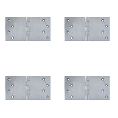Loops 4 Pack High-Quality Satin Chrome Projection Hinge 102X200X4.5mm For Durable Door FunctionalityDoor Hinges from B&Q