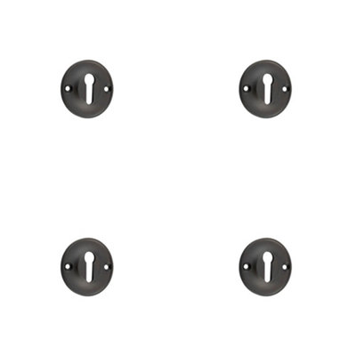 B&Q -  4 Pack 40mm Dark Bronze Standard Keyway Escutcheon For Luxury HomesSolid Brass Key Hole Cover