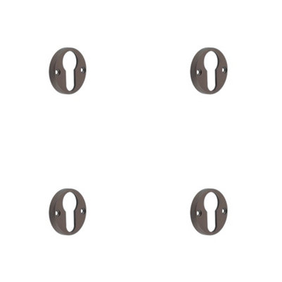 Loops 4 Pack Stylish Knurled Euro Profile Escutcheon In Dark Bronze For DoorsSolid Brass Key Hole Cover from B&Q