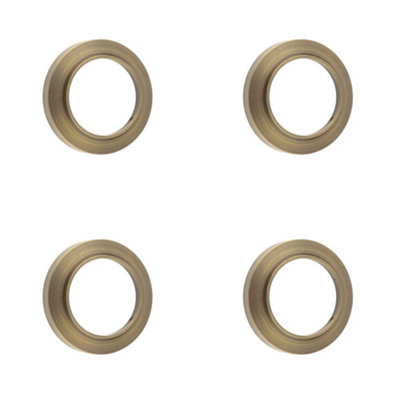 Loops 4 Pack Solid Brass Key Hole Cover Antique Brass Escutcheon from B&Q