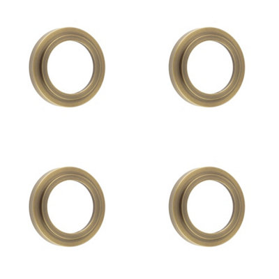 Loops 4 Pack Elegant Stepped Outer Roses For Antique Brass EscutcheonsSolid Brass Key Hole Cover from B&Q