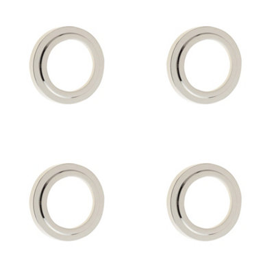 Loops 4 Pack Polished Nickel Stepped Outer Roses For Elegant EscutcheonsSolid Brass Key Hole Cover from B&Q