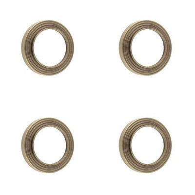 Loops 4 Pack Elegant Reeded Outer Roses For Escutcheons In Antique Brass FinishSolid Brass Key Hole Cover from B&Q