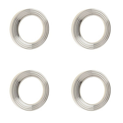 Loops 4 Pack Elegant Reeded Outer Roses For Escutcheons In Polished Nickel FinishSolid Brass Key Hole Cover from B&Q